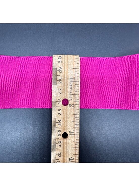 Vintage Elastic Stretch Belt 1980s Color Block Buckle Small Hot Pink Retro Chic main image 4